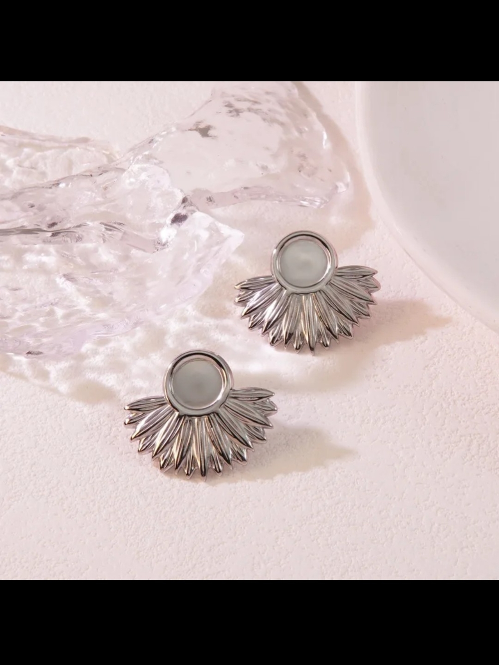 Stainless steel Gold Plated Flower Stud Earrings - Floral Ear Studs